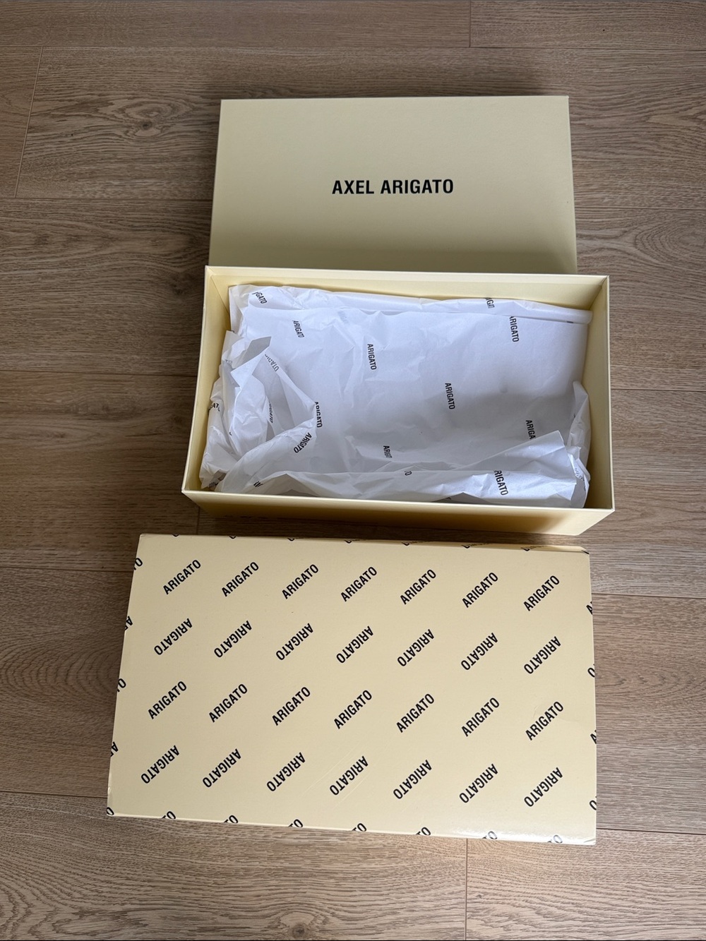 Axel Arigato Cream Branded Shoe Box with Tissue